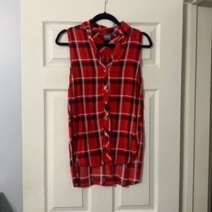 Plaid button down shirt!!